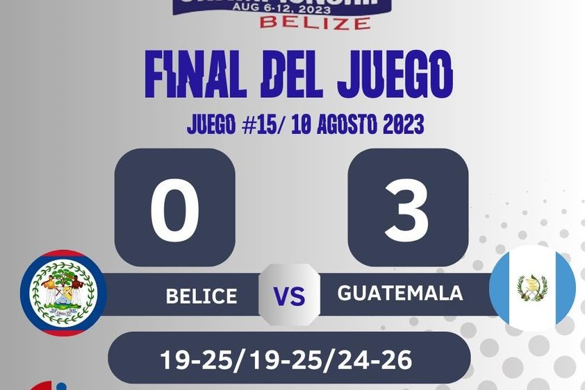 Belice pierde ante Guatemala en 3 sets en campeonato regional de voleibol masculino